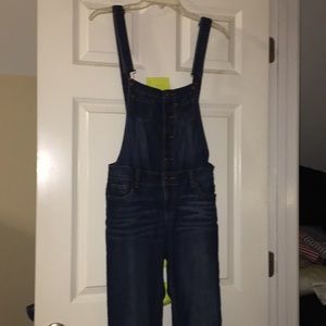 Long Pant Leg Denim Overalls